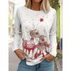 Christmas Moose Women's Long Sleeved T-shirt Casual Holiday Fashion Autumn Holiday Gifts Tops Harajuku Clothing Women's Clothing