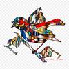 Clip Art Hummingbird Iron On Heat Transfer Printing Vinyl Patches Sticker for Clothes DIY Appliques Washable Patches