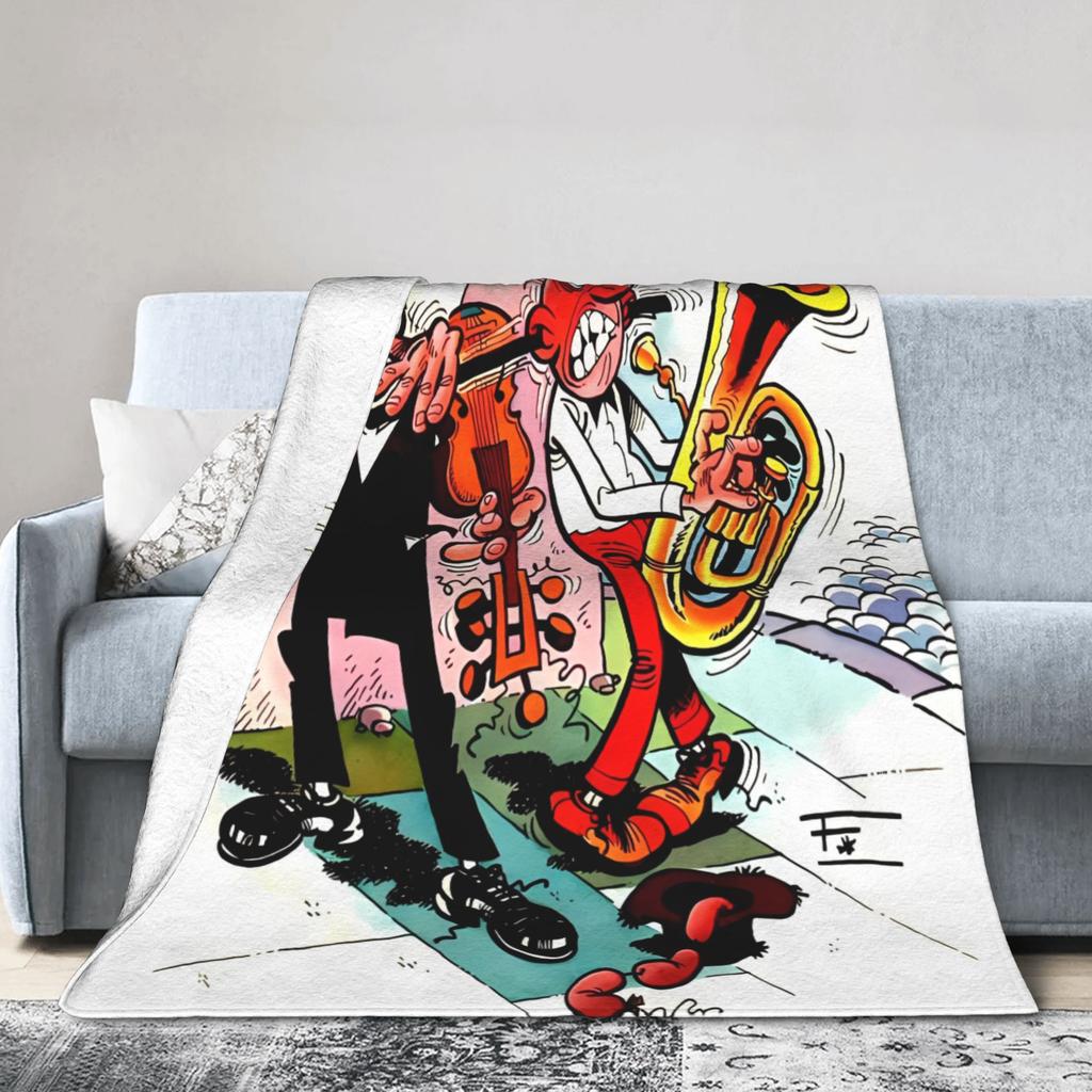 Mort & Phil Mortadelo y Filemón Blanket  Warm Soft Graphic Plush Throw Blanket For Home Decor Picnic Flannel Bedspread Bed Cover