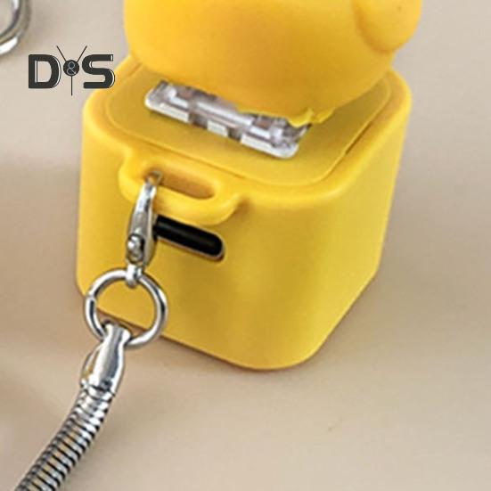 Duck Keycap Keychain Quacking Duck Fidget Toy with Light And Sound Portable Keyboard Clicker Keycap Duck for Stress Relief