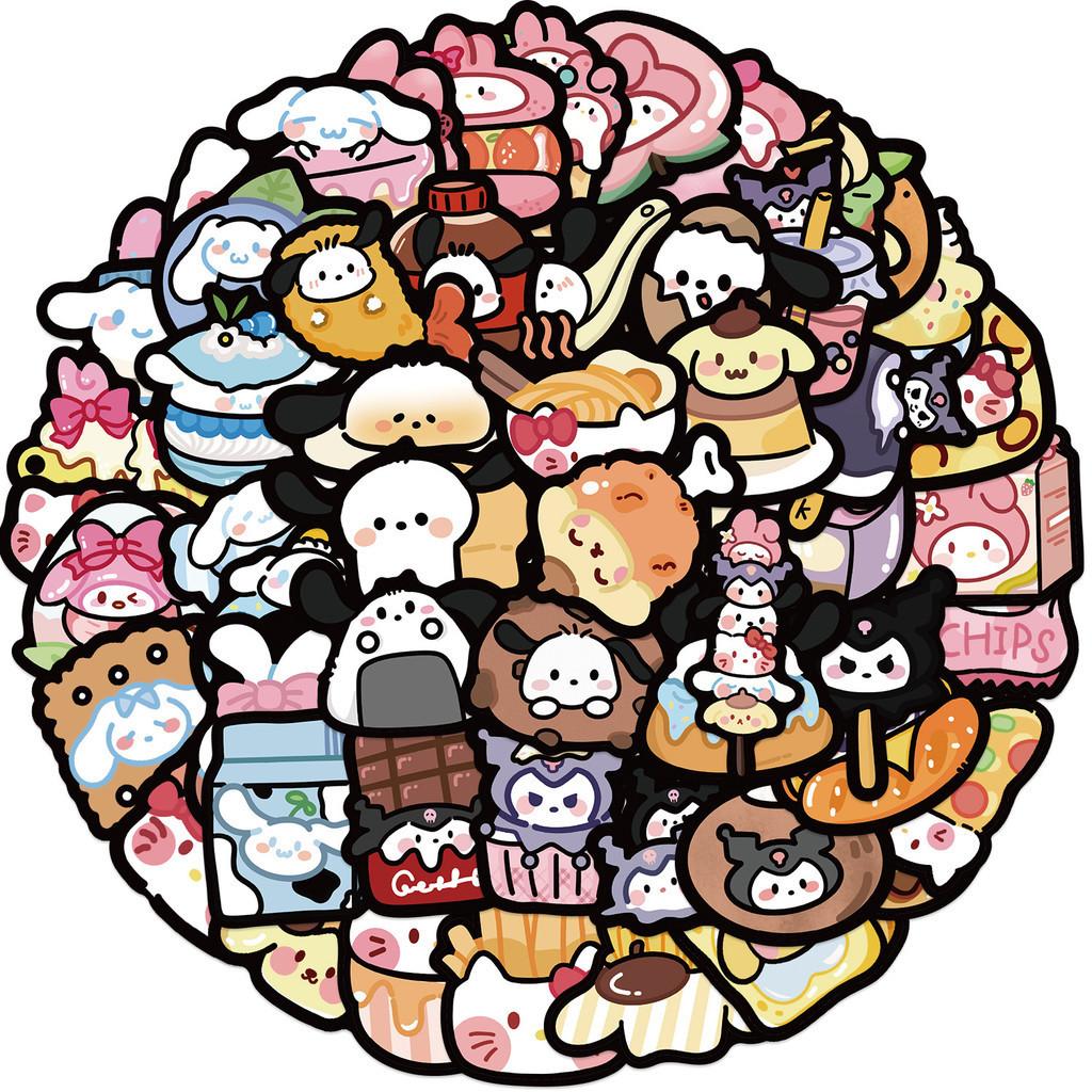 Мультяшные наклейки Sanrio Food Doodle для гитарного блокнота, багажа, DIY, водостойкие, оптом
