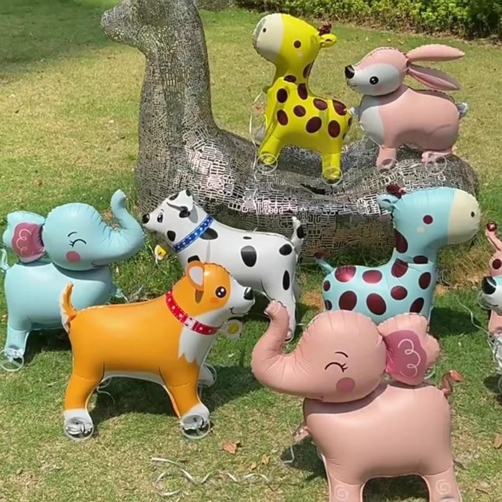 with Wheels Cartoon Movable Balloon Animals Walking Balloon  Kids Birthday Party Decoration