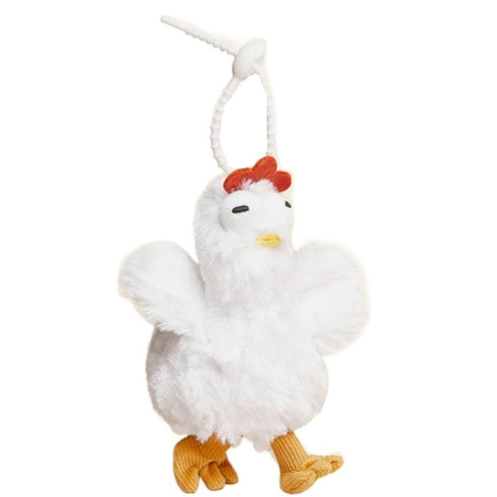 Rubber Hens Key Ring Cartoon Egg-laying Animal Key Holder Adorkable Plush Chicken Keychain School