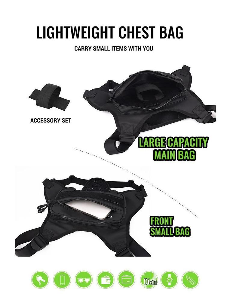 Мужская повседневная нагрудная сумка для велоспорта и пешего туризма - Функциональная сумка-жилет для бега и фитнеса
