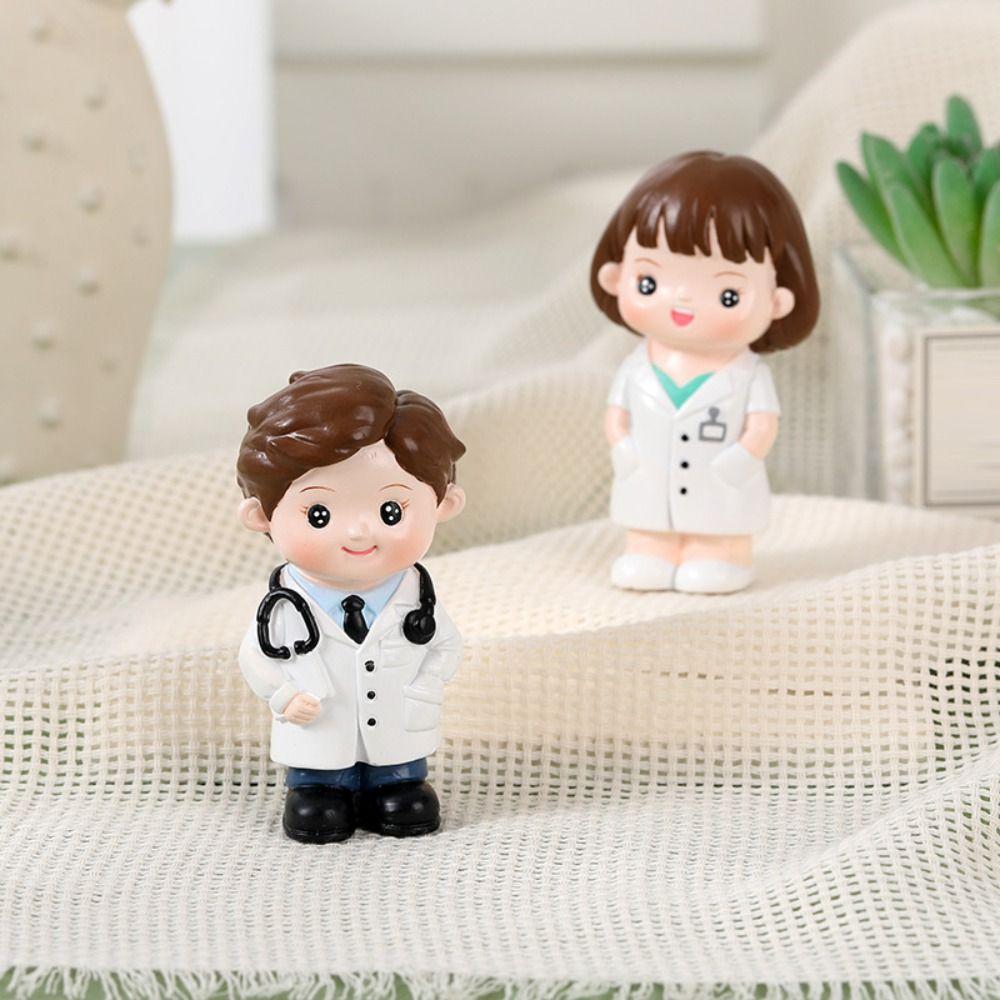 DlY Doctor Garage Kit White Doctor Nurse Model Statue Cute Nurse Baking Ornaments  Gift