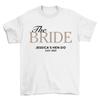 The BRIDE Personalized  Cotton T-Shirt Perfect Bridal Hen Party Gift Eco