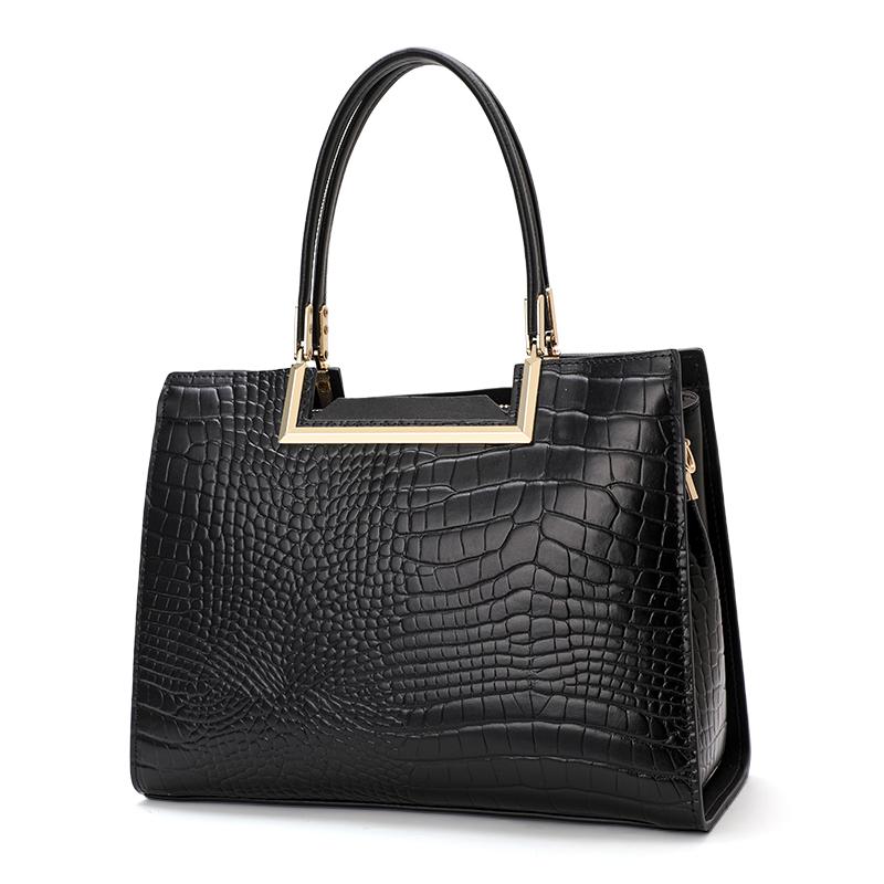 Новая модная женская сумка из натуральной кожи с рисунком под крокодила, усовершенствованная универсальная сумка через плечо из коровьей кожи
