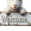 Sheep Welcome Door Sign Farmhouse Rustic Front Door Lamb Hanging Sign Indoor Outdoor Animal Hanger