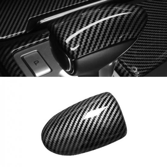 Bright ABS Carbon Fiber Car Center Gear Shift Knob Cover For Genesis G70 19-23