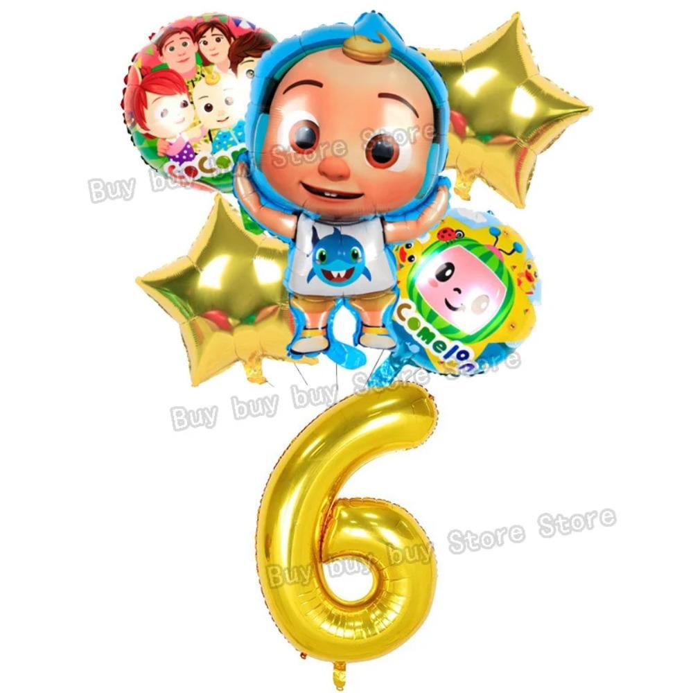 Cocomelons Baby Boys Girls Party Decoration Number Balloons Set 0-9 Cartoon Baby Showers Ornament Birthday Balloon Photo Props