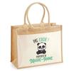 Sac De Plage - PLANETEE - Jute Avec Poche Marie-Anne Pas Touche Panda - Coton - Multicolore - Grande Contenance