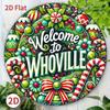 Винтажный Алюминиевый Металлический Настенный Декор Whoville Рождественский Круглый Погодостойкий Приветственный Декоративный Знак
