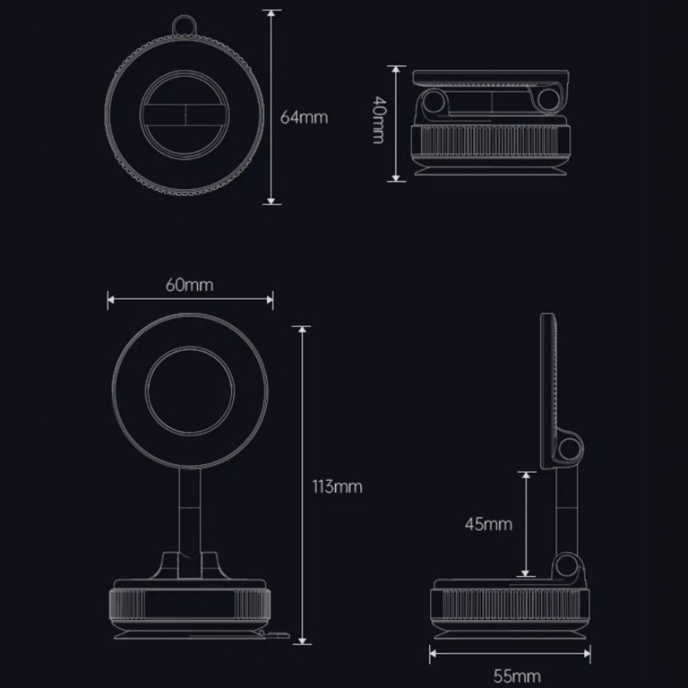 360° Rotation Strong Suction Stand Foldable Phone Bracket Fashion Cell Phone Holder Car
