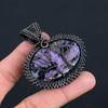 Double Tree Of Life Charoite Gemstone Handmade Copper Wire Wrap Jewelry Pendant For Wedding Gift