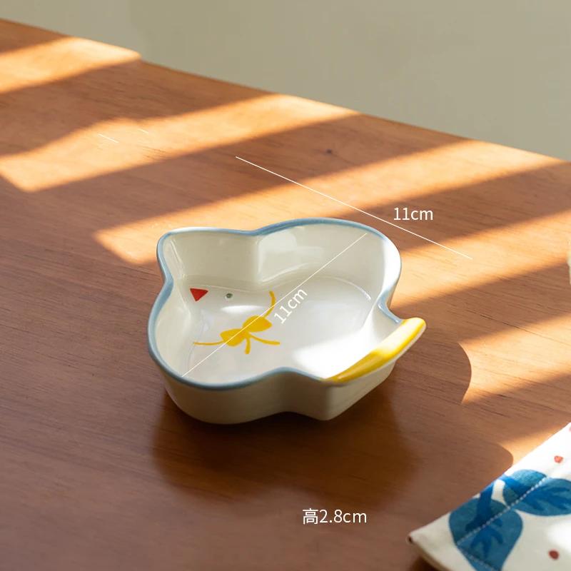 Творческая нестандартная керамическая тарелка Милые мультяшные изысканные обеденные тарелки Послеобеденный чай Десерт Фрукты Тарелка Завтрак Салатницы