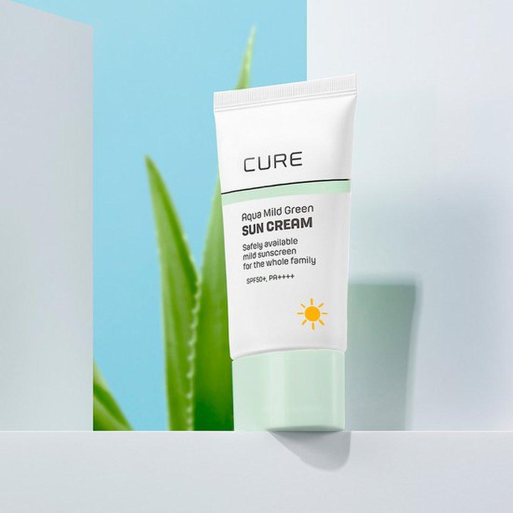 CURE Мягкий зеленый солнцезащитный крем увлажняющий чай 40 мл