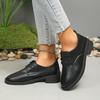 2024 Однотонные удобные женские туфли с острым носком, темпераментные туфли на шнуровке и квадратном каблуке, весна и осень, женская обувь