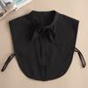 Front Tie White Fake Collar Stand Beads Detachable Collar Fake Women Vintage Crystal Lace Ladies False Blouse Collar Half Shirt