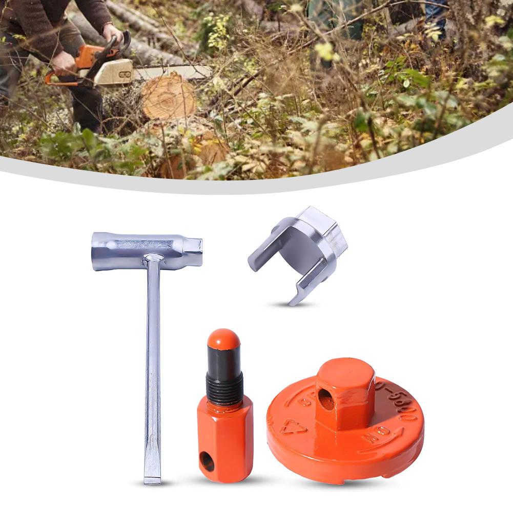 4-Piece Metal Chainsaw Clutch Flywheel and For Piston Stop Removal Tools