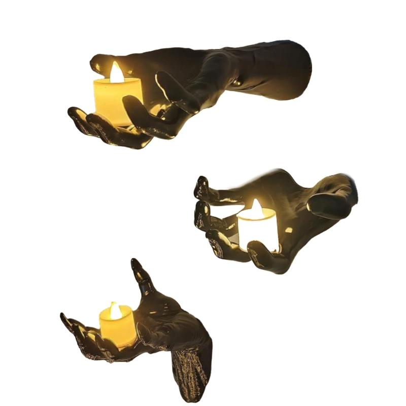 Набор из 3 держателей в форме скелета ужаса для украшения стен в помещении и на улице, для праздничного домашнего декора