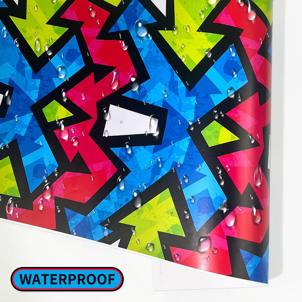 1Roll Creative Graffiti Geometric Pattern Car Film Modification Motorcycle Bicycle Skateboard Boat Waterproof Vinyl Wrapping