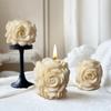 Rose Pillar Aromatherapy Candle Silicone Mold DIY Valentine's Day Flower Style Fragrant Stone Gift Mold Home Decoration