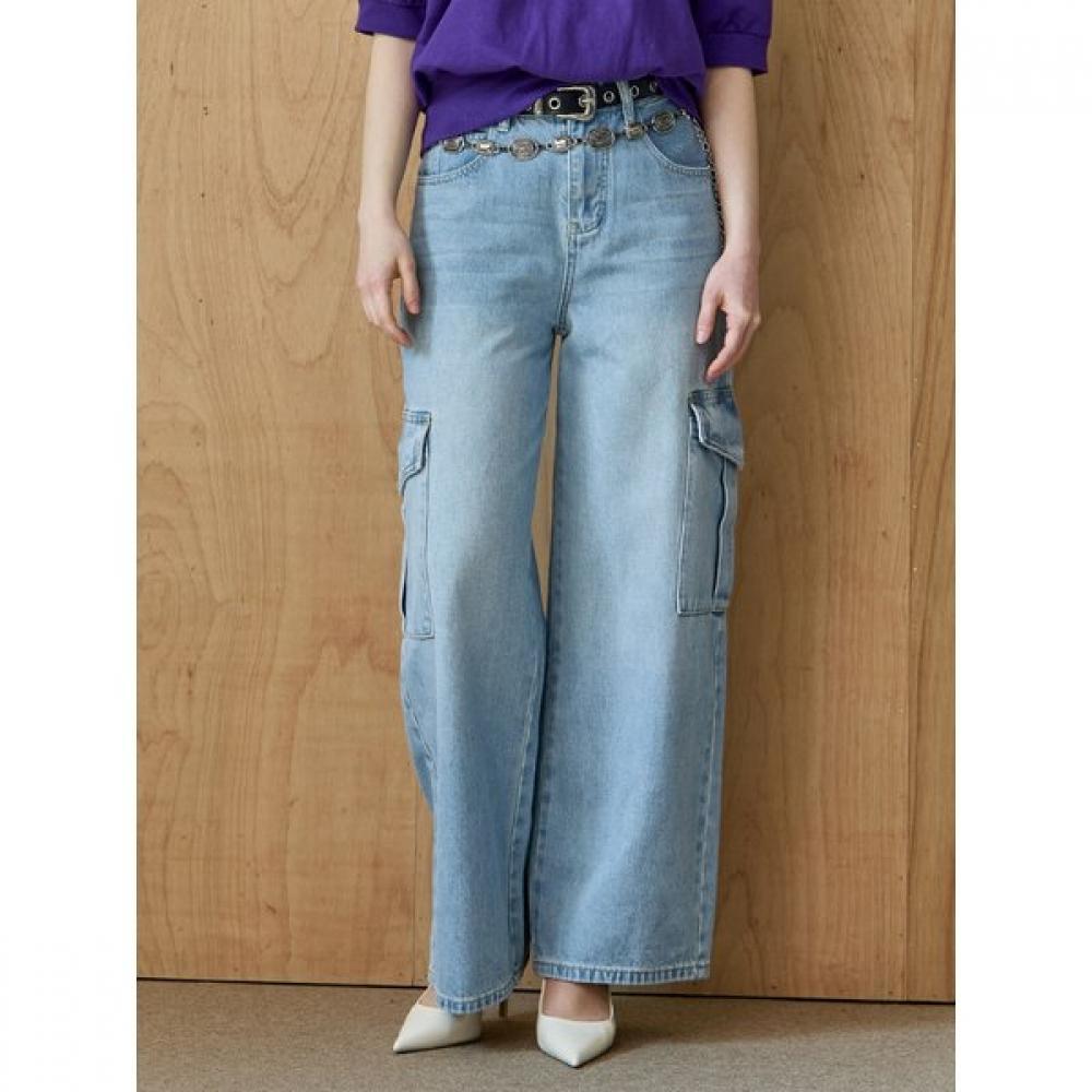 Maxza Side Pocket Cargo Wide Denim Pants Ze05ql003na