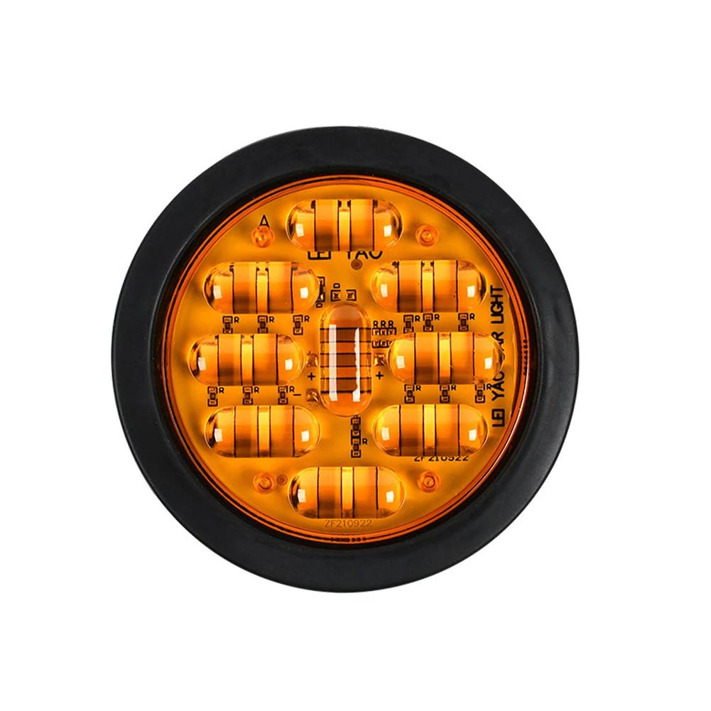 9 светодиодных боковых габаритных фонарей для прицепа 24 В, светодиодные габаритные фонари для грузовиков, боковые габаритные фонари для автофургонов, автомобильных караванов, круглые задние фонари для фургонов