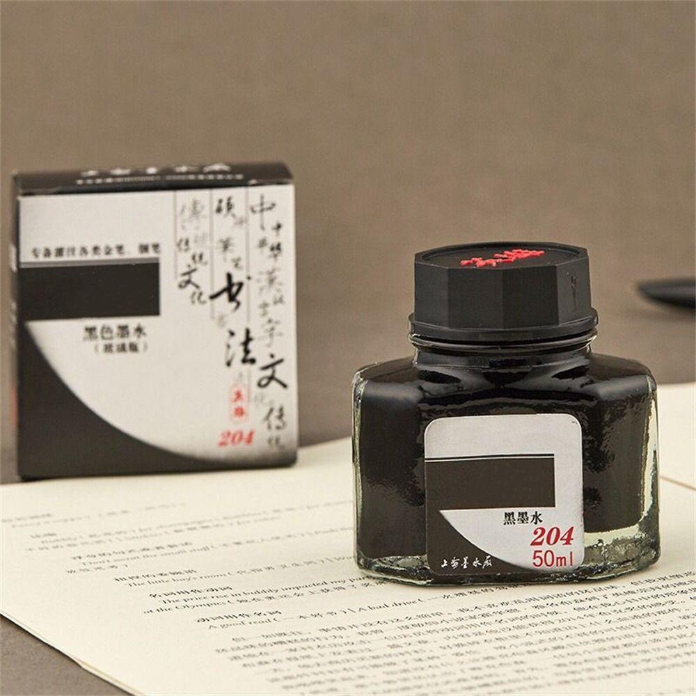 Шестигранные чернила для перьевой ручки в стеклянном флаконе - 50 мл, Красные, Синие, Черные для студентов и любителей канцелярских товаров