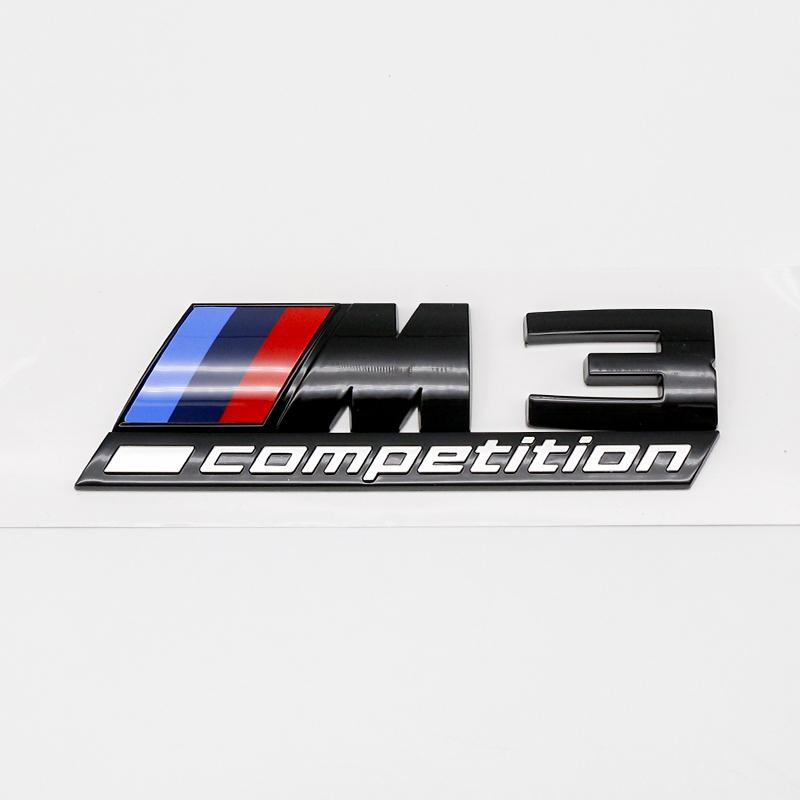 13cm 10.5cm ABS Trunk Emblem Badge For BMW M Power M1 M2 M3 Glossy Black Silver M4 M5 M6 M7 M8 Competition Tuning Accessories LNJ0