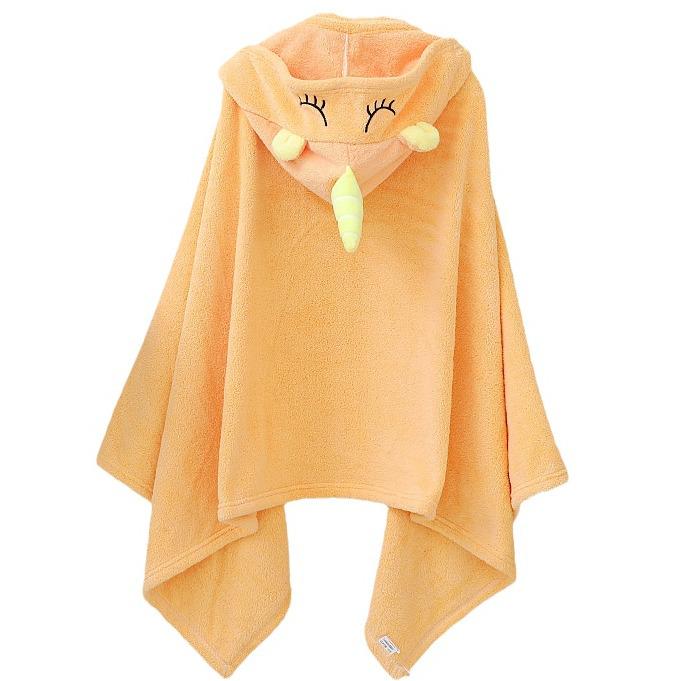 Children's Coral Fleece Hooded Bathrobe - Summer Baby Towel and Cloak for Swimming