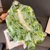 Spain Fashion Lotus Floral Fringe Viscose Shawl Scarf Lady High Quality Wrap Pashmina Stole Bufandas Muslim Hijab 180*90Cm