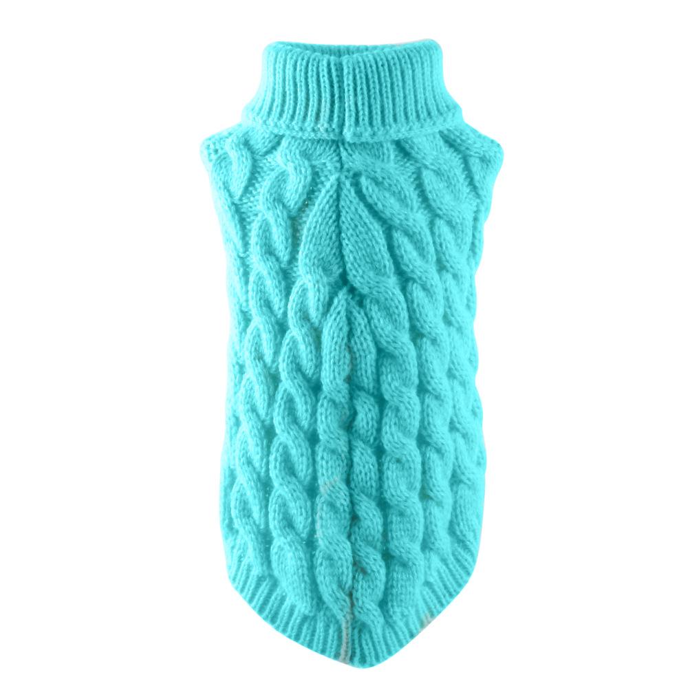 Pet Clothes Autumn and Winter Fashion Candy Color Sweaters for Dogs Cute Pets Solid Color Cable Knit Pullovers