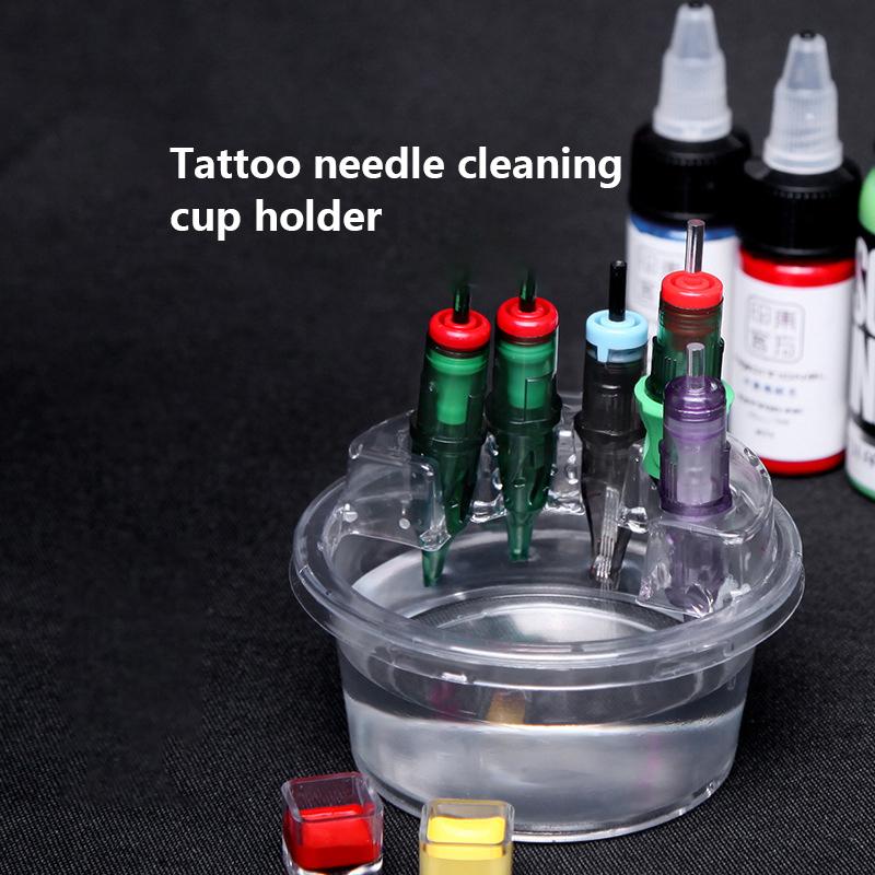 20Pcs/Box Tattoo Ink Cup Tattoo Integrated Needle Placement Rack Tattoo Cartridge Cup Holder Double Layer Tattoo Accessories