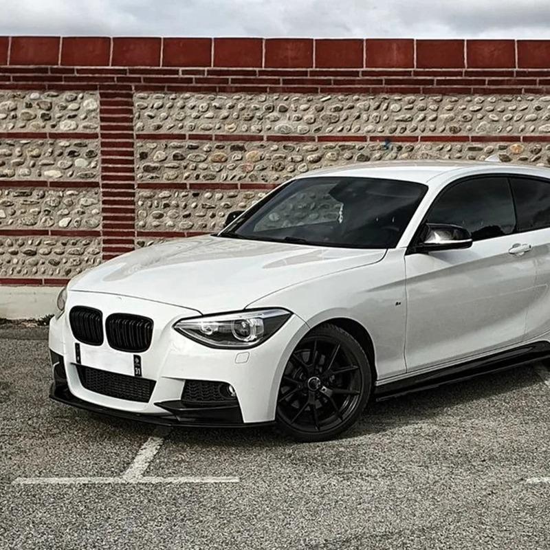 Front Bumper Splitter For BMW 1 Series 2012 To 2014 F20 F21 M Sport Style Canard Cover Trim Lip Spoiler Gloss Black Body Kit