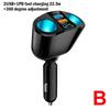 Car Cigarette Lighter 12V-24V Socket Splitter Blue Atmosphere Light PD QC3.0 2 USB Charger C Ports for Mobile Phone DVR Charging