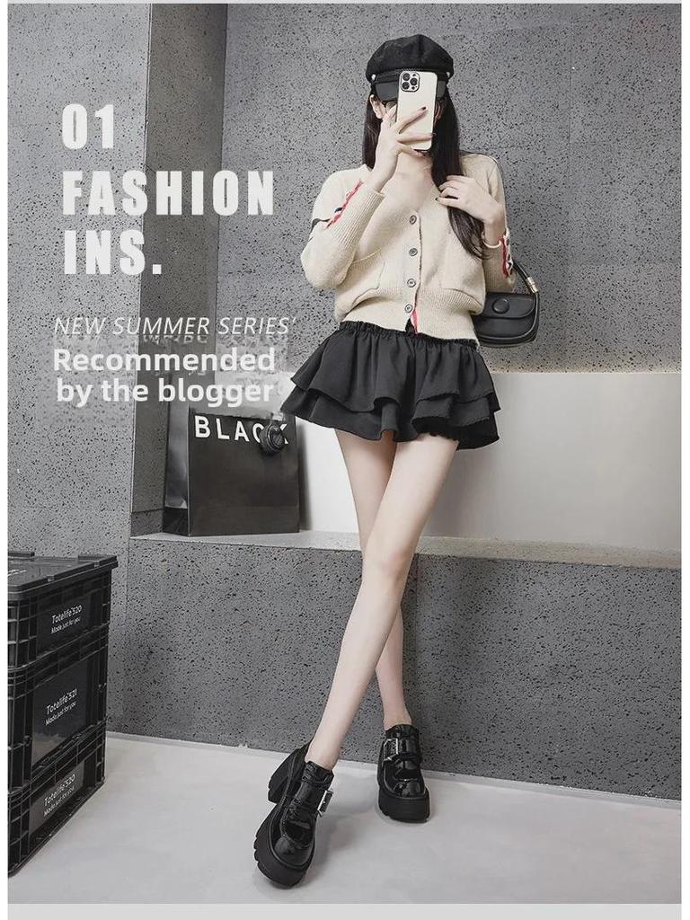 Женские весенние лоферы на толстой подошве 2025 года — кожаные туфли в британском стиле на высоком каблуке с внутренней отделкой