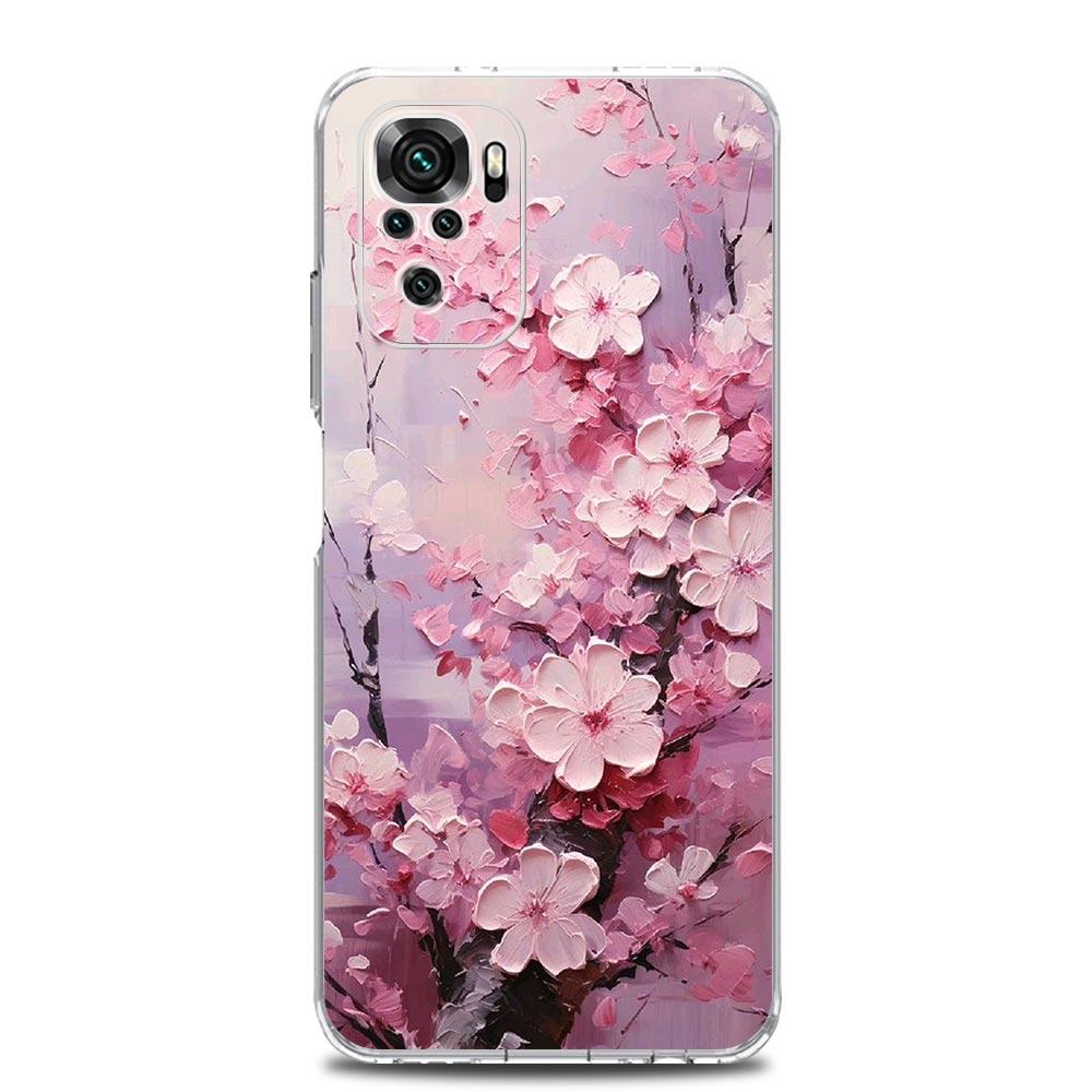 Phone Case For Xiaomi Redmi Note 13 12 5G 9S 9 8 10 11 Pro Plus 4G 9T 13C 12C10C 9C 9A 7 Clear Cover Cherry Blossom Tree