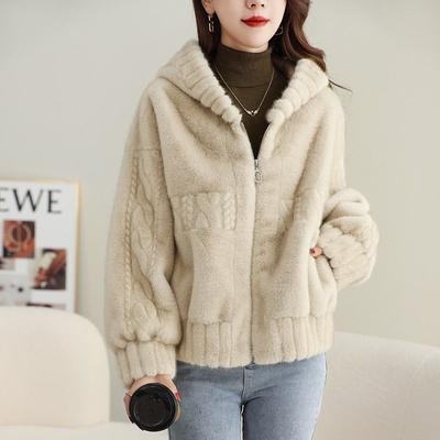 Женская куртка с капюшоном из искусственного меха, кардиган на молнии, зимнее пушистое пальто с капюшоном из искусственного меха, теплая пушистая верхняя одежда