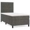3143116 vidaXL Divan Bed and Mattress Dark Grey 90x190 Cm Velvet