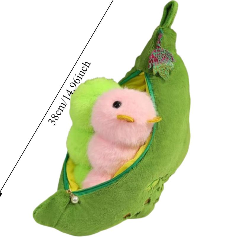 Caterpillar Green Soybeans Plush Keychain Fluffy Kidney Bean Plush Toy  Couple gift