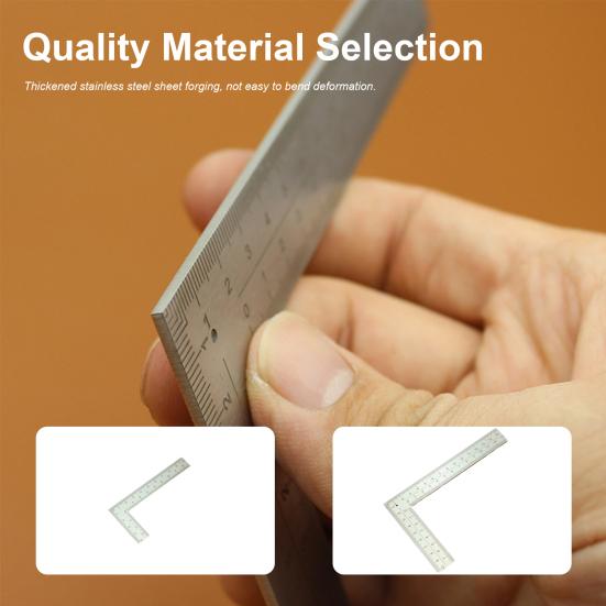 Измерительная линейка, процесс травления, двусторонняя шкала, высокоточная линейка из нержавеющей стали, угол 90 градусов, L-образная линейка. Товары для дома.