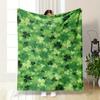 Green Shamrock Pattern Blanket print blanket soft and cozy perfect for the living room bed sofa or a nap,gift