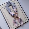 New Hundred Hundred Satin Letter Print Neckerchief 70×70 Silk Scarf Small Square Scarf High Sense of French Scarf