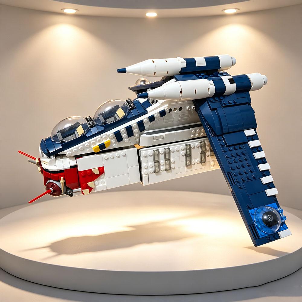 MOC 1129 деталей MOC Космос Войны клонов Атакующий корабль Республики Строительные блоки Фестиваль Корусанта Подарки для вечеринки