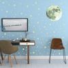 Decoration Kids Bedroom Fluorescent Full Luna Luminous Decals Glow In Dark Moon Stars Wall Stickers