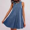 Backless Dress 2025 Denim Dress Women's Summer New Casual Sleeveless Halter Short Skirt A-line Skirt