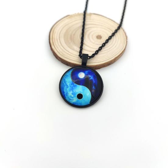 Мужское ожерелье Хип-хоп Камуфляж Геометрическое Гальваническое покрытие Коробчатая цепочка Наряд Нержавеющая сталь Мужской кулон-жетон Модное ожерелье