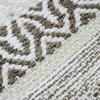 TERRA COTTON - 100% Cotton Living Room or Bedroom Rug with Ethnic Look with Crisscross Stripe 120 X 170 Cm White and SAND BROWN