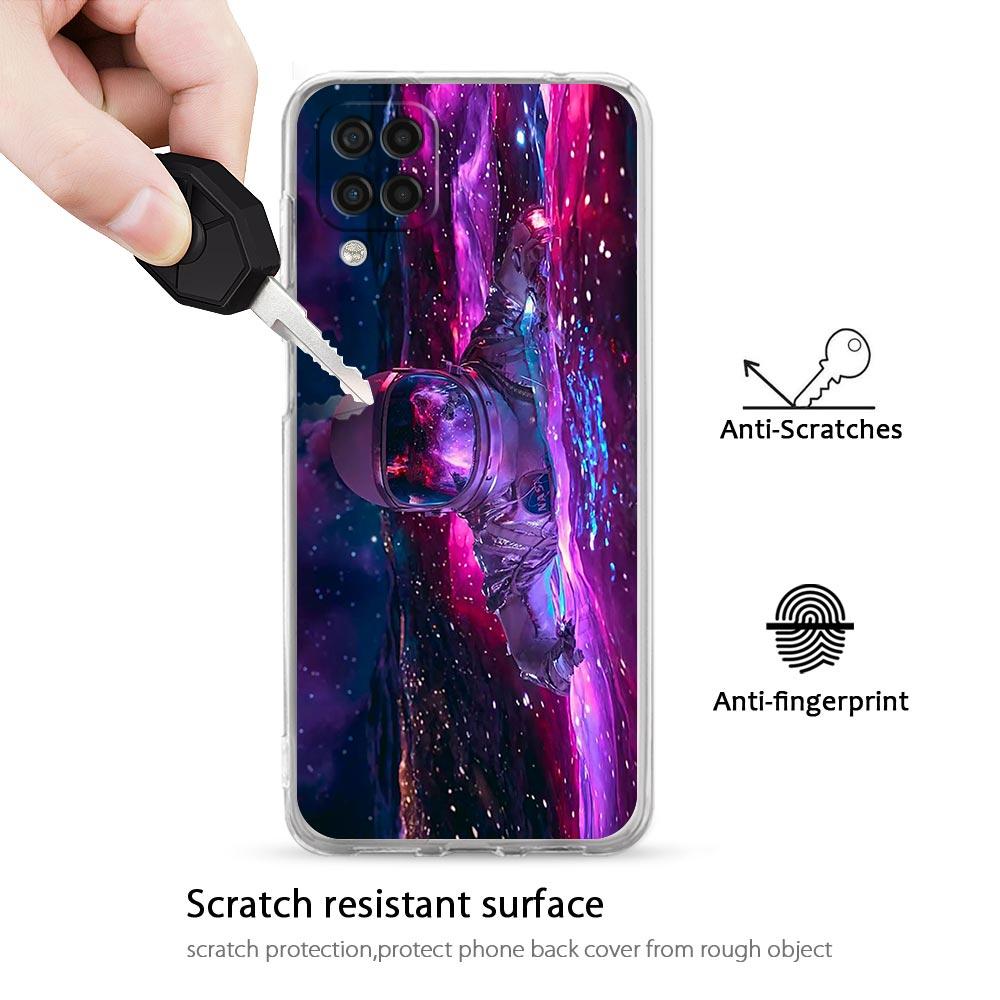 Прозрачный чехол для телефона Samsung Galaxy A13 A51 A71 A21S A12 A11 A31 A52 A41 A23 A53 A73 A32 5G A03S, чехол с милым мультяшным космонавтом